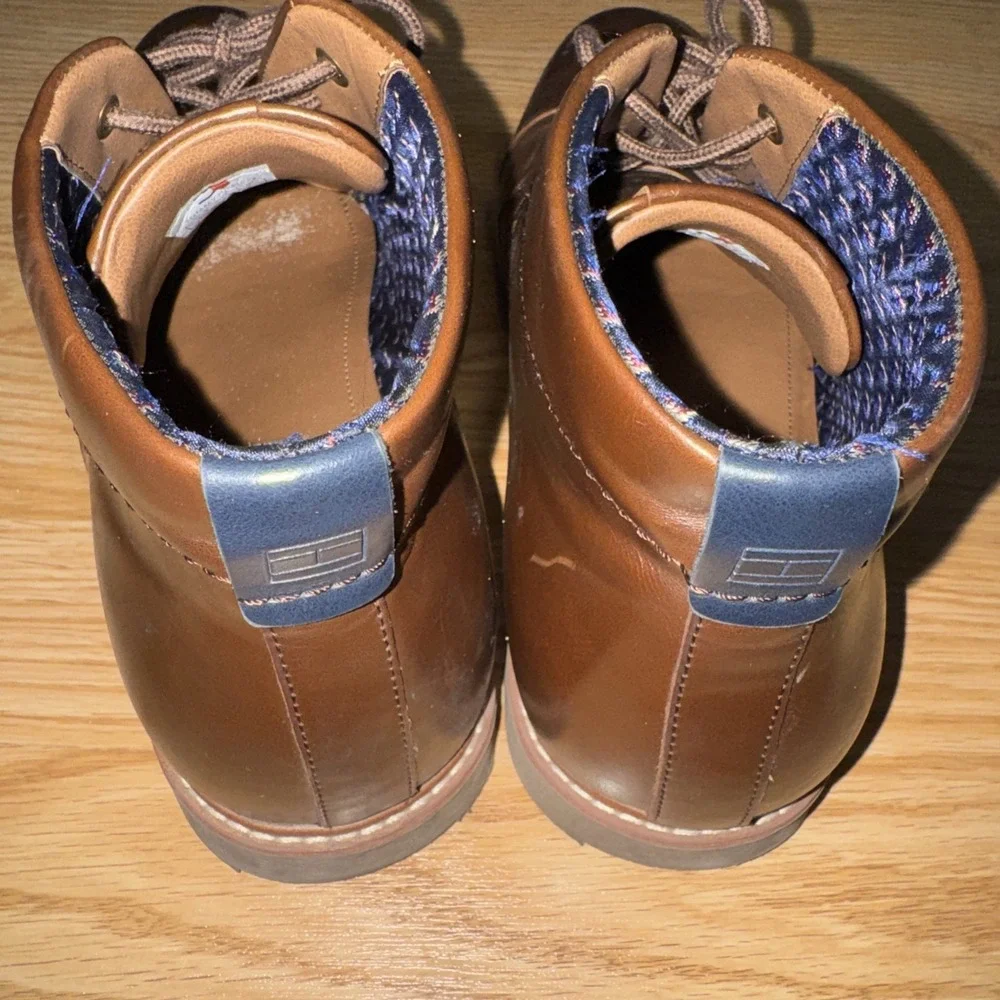 TOMMY HILFIGER Mens Brown Rawstin Cap Toe Lace-Up Dress Chukka Boots 11.5